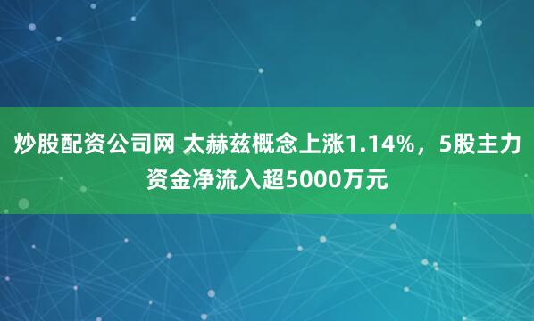 炒股配资公司网 太赫兹概念上涨1.14%，5股主力资金净流入超5000万元